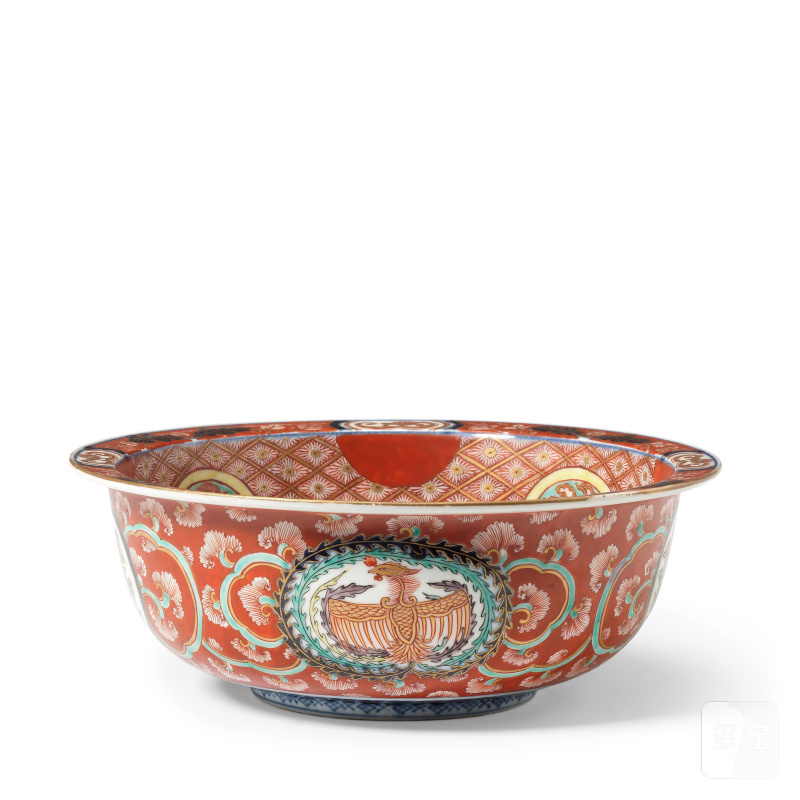 江戶時代 約一七零零年 有田燒龍鳳紋盌 | AN ARITA 'DRAGON AND PHOENIX' BOWL